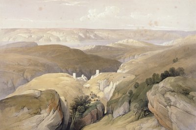 Klasztor św. Saby, kwiecień 1839, z tomu II „Ziemia Święta”; grawerowane przez Louisa Haghe (1806-1885) opublikowane w Londynie, 1842 autorstwa David Roberts
