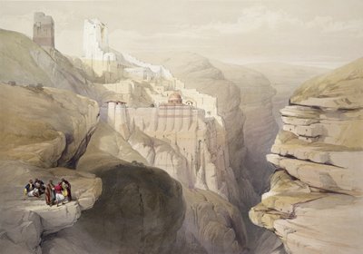 Saba, 4 kwietnia 1839, tablica 51 z II tomu "Ziemi Świętej", ryciny Louisa Haghe (1806-85), wyd. 1843 autorstwa David Roberts