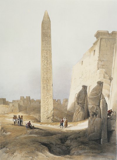 Egipt, Obelisk w Świątyni w Luksorze, rycina David Roberts autorstwa David Roberts
