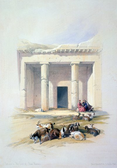 Wejście do jaskini Beni Hassana, XIX w. autorstwa David Roberts