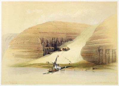 Wykopana świątynia Abu Simbel, Nubia, Egipt, c1845 autorstwa David Roberts