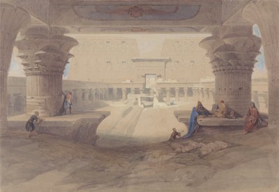 Spod portyku świątyni w Edfu, Górny Egipt autorstwa David Roberts