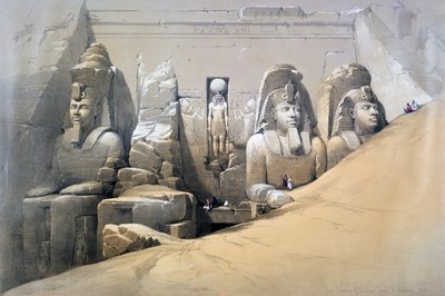 Elewacja frontowa Wielkiej Świątyni Abu Simbel, Nubia, XIX w. autorstwa David Roberts