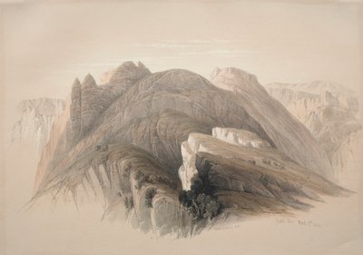 Gebil Hor. Góra Hor, z klifów otaczających Petrę, 1839. autorstwa David Roberts