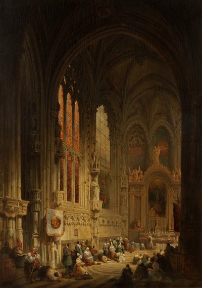 Wnętrze katedry, 1822 lub 1829 autorstwa David Roberts