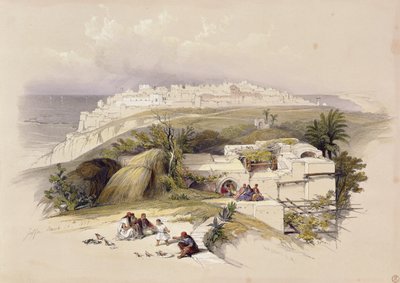Jaffa, 26 marca 1839, tablica 62 z tomu II "Ziemi Świętej", sztychowana przez Louisa Haghe (1806-85) wyd. 1843 autorstwa David Roberts