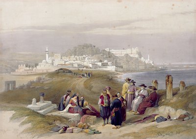Jaffa, antyczna Joppa, 16 kwietnia 1839, tablica 61 z tomu II Ziemi Świętej, sztychowana przez Louisa Haghe (1806-1885) wyd. 1843 autorstwa David Roberts