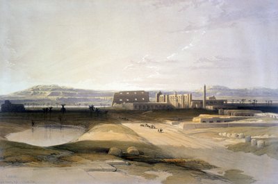 Karnak". Litografia z 1856 roku według Davida Robertsa (1796-1864), szkockiego artysty i orientalisty. autorstwa David Roberts