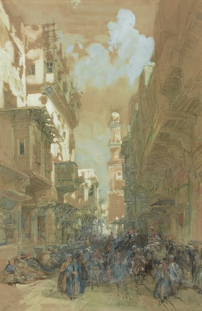 Meczet El Mooristan, Kair, Egipt, 1838 autorstwa David Roberts