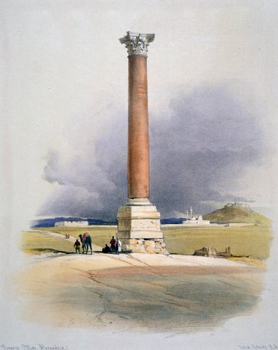 Słup Pompejusza, Aleksandria, XIX w. autorstwa David Roberts