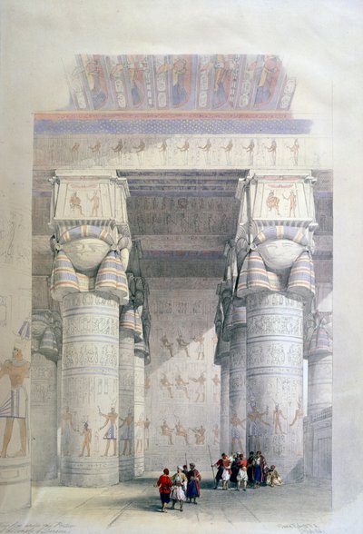 Portyk świątyni Dendery, XIX w. autorstwa David Roberts