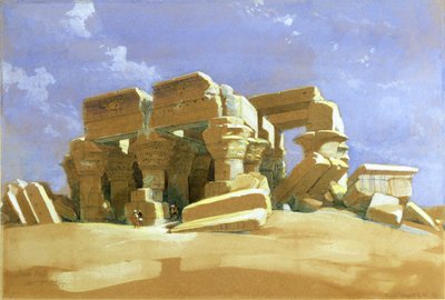 Portyk świątyni Kom Ombo, Górny Egipt, 1838 (wc na papierze) autorstwa David Roberts