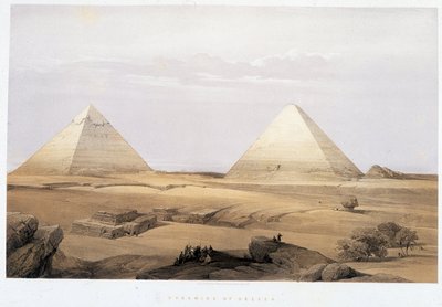 Piramidy Geezeh - w „Ziemi Świętej”, Londyn 1849 autorstwa David Roberts
