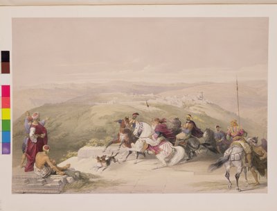 Sabaste, antyczna Samaria, 17 kwietnia 1839, tablica 44 z tomu I Ziemi Świętej, sztychowana przez Louisa Haghe (1806-1885) wyd. 1842 autorstwa David Roberts
