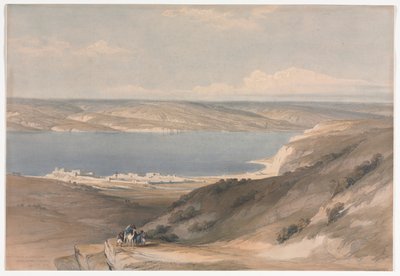 Morze Galilejskie w Genezarecie w kierunku Baszanu, 1839. autorstwa David Roberts