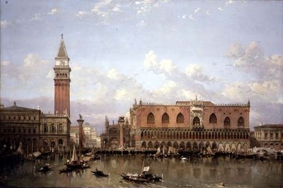 Pałac Dożów, Wenecja, z Bacino di San Marco autorstwa David Roberts