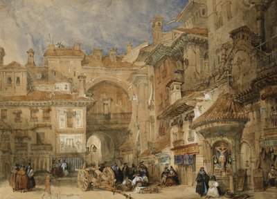 Brama Viva Rambla, Granada, 1834 autorstwa David Roberts