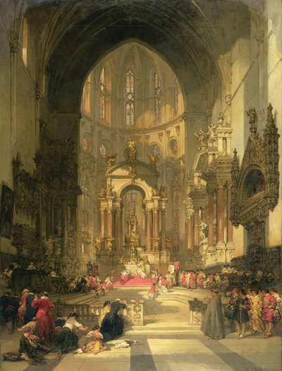 Ołtarz główny kościoła SS. Giovanni e Paolo, Wenecja (akwarela na papierze) autorstwa David Roberts