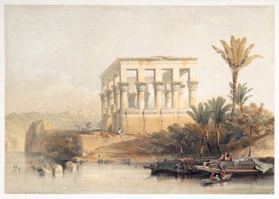 Świątynia Hypaethral w Philae, zwana łożem faraona, Egipt, 1849 autorstwa David Roberts