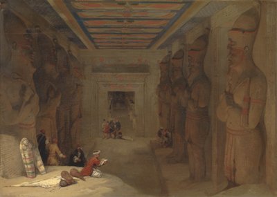 Sala Hypostylowa Wielkiej Świątyni w Abu Simbel, Egipt autorstwa David Roberts