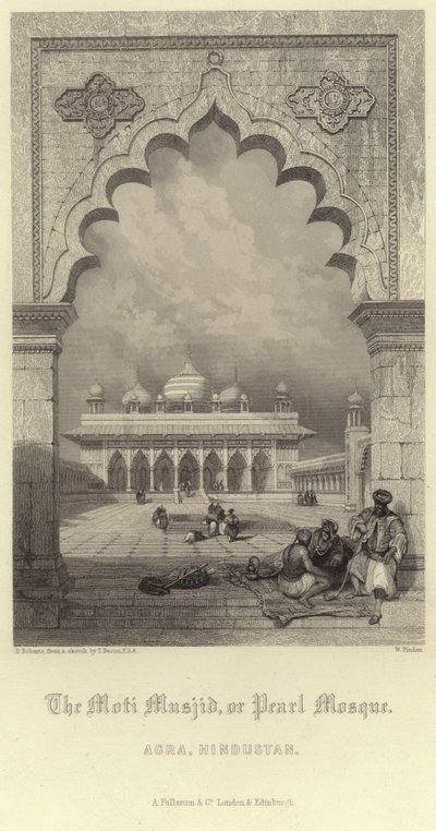 Moti Masjid w Agra autorstwa David Roberts
