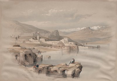 Tyberiada, z Murów, Bezpieczeństwo w oddali, 1839. autorstwa David Roberts