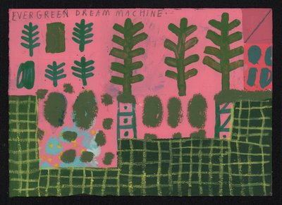 Evergreen, 2023 (mieszanka farb i kolaż na płótnie) autorstwa David Shillinglaw