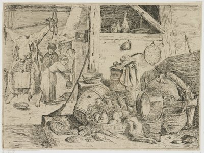 wnętrze kuchni autorstwa David Teniers (II) (attributed to)