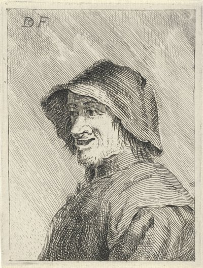 Rolnik z kapeluszem na głowie po lewej stronie autorstwa David Teniers (II)