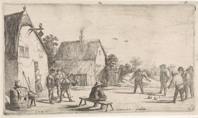Rolnicy grają w bule Plenerowe sceny rodzajowe (tytuł serialu) autorstwa David Teniers (II)