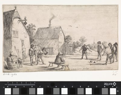 Rolnicy grają w bule Plenerowe sceny rodzajowe (tytuł serialu) autorstwa David Teniers (II)