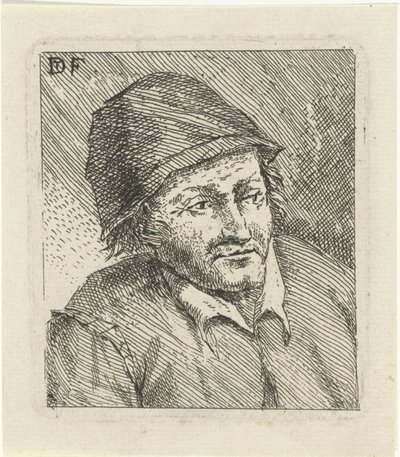 Popiersie mężczyzny z kapeluszem po prawej stronie autorstwa David Teniers (II)