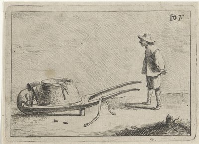 Mężczyzna na taczce autorstwa David Teniers (II)