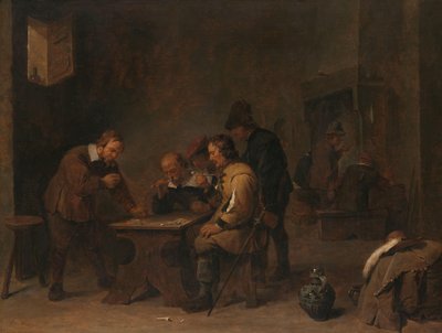 Hazardziści Mężczyźni grający w tawernę autorstwa David Teniers (II)