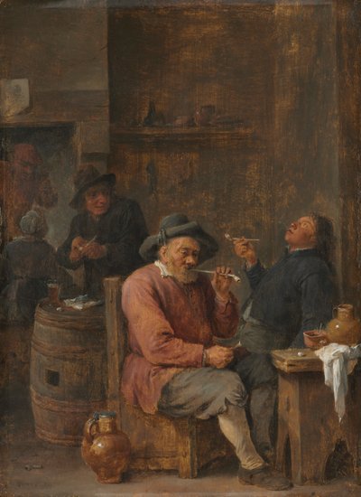 Chłopi palący w karczmie autorstwa David Teniers