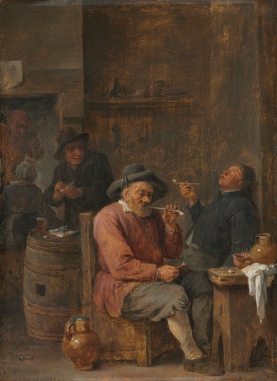 Chłopi palący w karczmie, ok. godz. 1640. autorstwa David Teniers the Elder