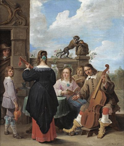 Rodzinny koncert na tarasie autorstwa David Teniers the Younger