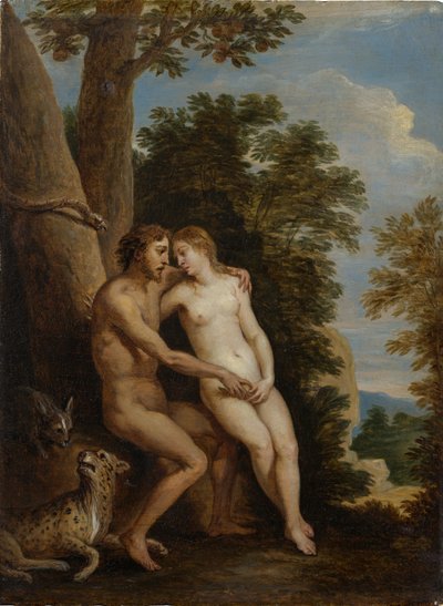 Adam i Ewa w raju, 1650. autorstwa David Teniers the Younger