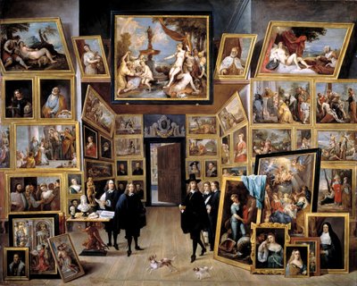 Arcyksiążę Leopold Wilhelm w swojej Galerii w Brukseli, 1647-1651 autorstwa David Teniers the Younger