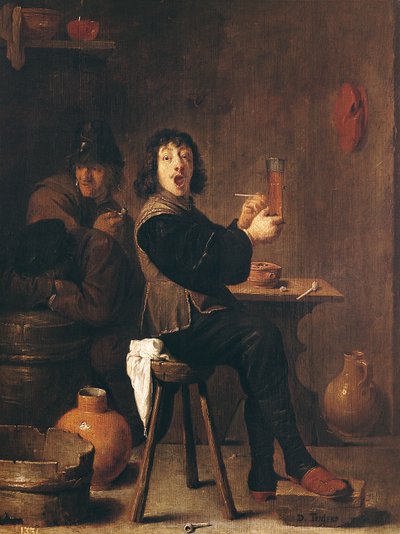 Szczęśliwy żołnierz autorstwa David Teniers the Younger