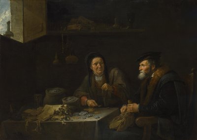 Przypowieść o bogatym głupcu, 1648 autorstwa David Teniers the Younger