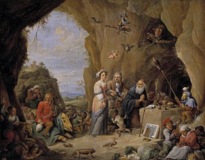 Kuszenie św. Antoniego, połowa XVII wieku. autorstwa David Teniers the Younger