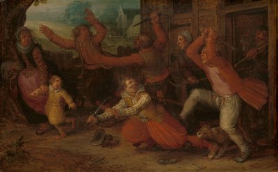 Radość chłopa (Wypędzenie) autorstwa David Vinckboons (I) (workshop of)