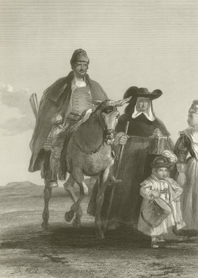 Grupa postaci wjeżdżających do Madrytu autorstwa David Wilkie