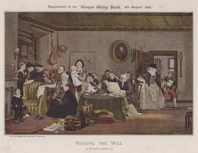 Czytanie testamentu autorstwa David Wilkie
