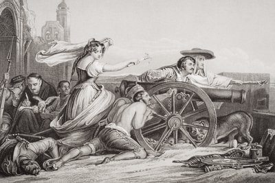 Obrona Saragossy, 1808, z „Illustrations of English and Scottish History” Tom II autorstwa David Wilkie