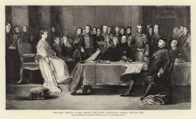 Pierwsza Rada Jej Królewskiej Mości, Pałac Kensington, 20 czerwca 1837 autorstwa David Wilkie