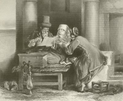 Turecki pisarz listowy autorstwa David Wilkie