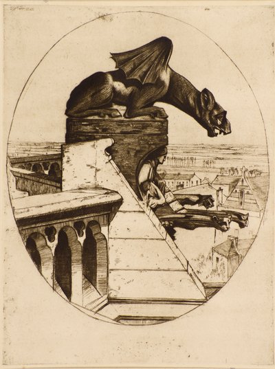 Chimera Amiens (akwaforta) autorstwa David Young Cameron