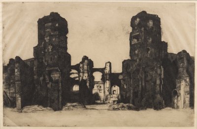 Termy Karakalli, 1923 (akwaforta i sucha igła na japonii) autorstwa David Young Cameron